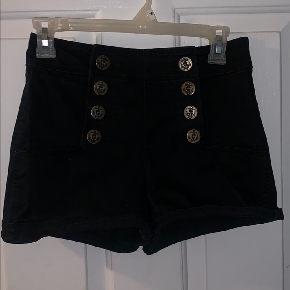 Express 0 High Waisted black sailor shorts